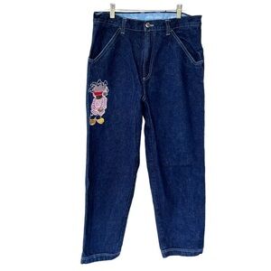 Vintage GhettoCrew Baggy Skater Y2k hip-hop Jeans Yth Sz 20 XXL Embroidered GUC